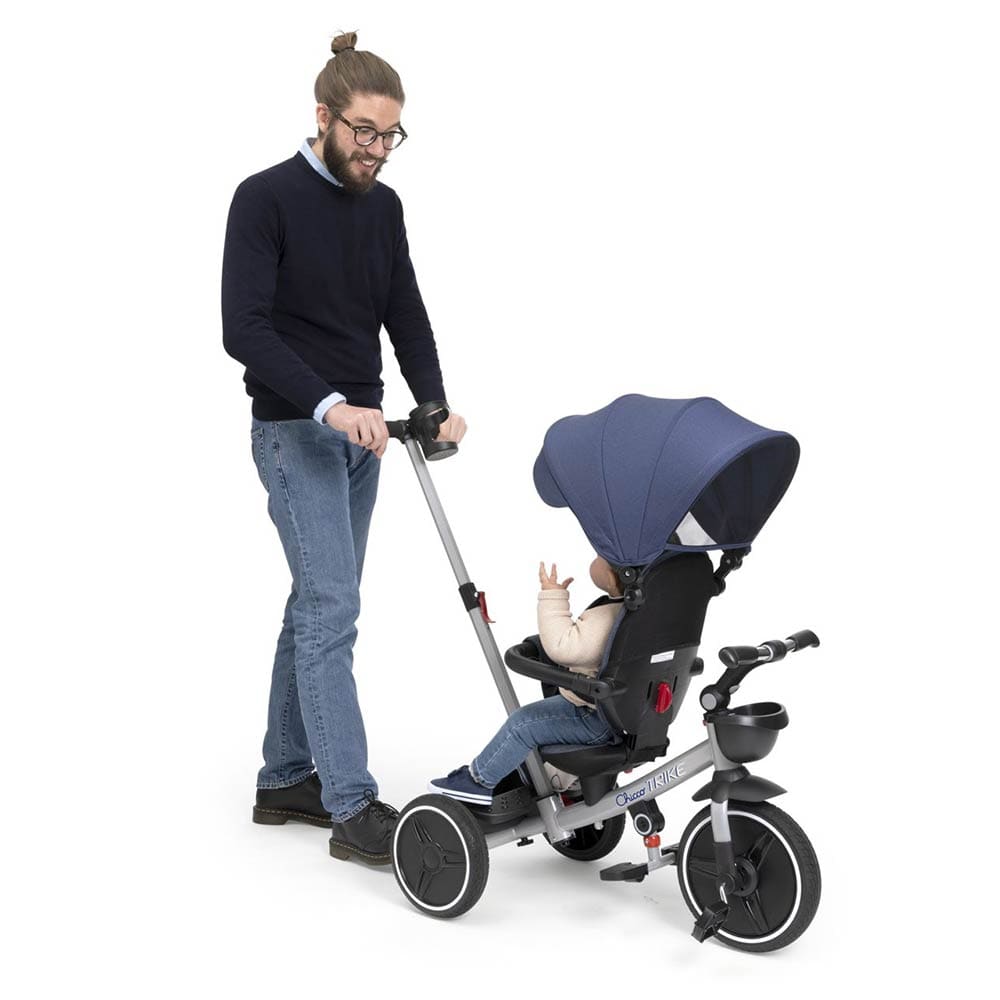 Chicco Îngrijire bebe Tricicleta Evolutiva Chicco 1213600-1 | 4 in 1, Cu Copertina si Maner, Albastra, 6 Luni+