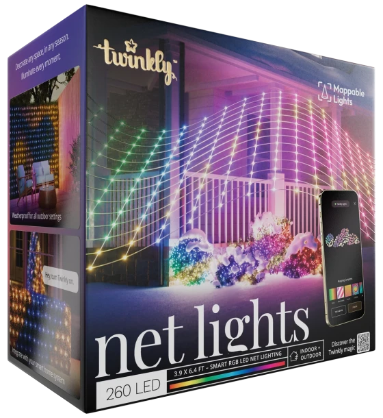 Twinkly Instalatie tip Plasa Twinkly Net 240 LED RGB 1 45x 2 4 m cablu transparent IP44