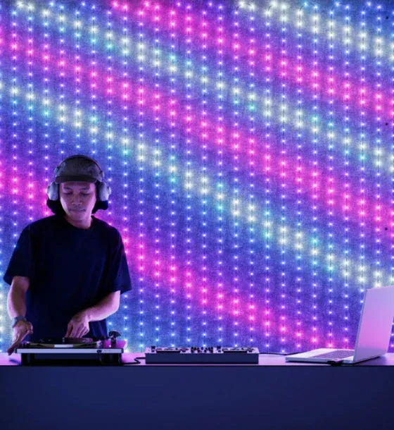 Twinkly Perete lumini Twinkly portabil plug-in RGB 1120 de leduri IP44 bluetooth wi-fi Negru mat