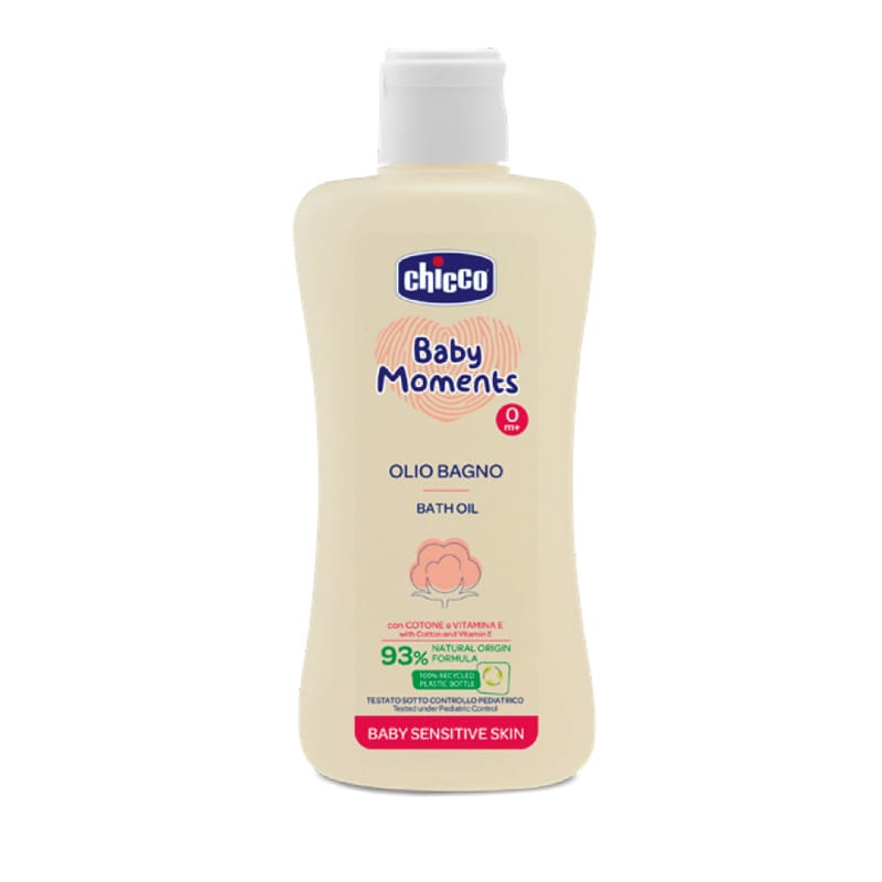 Chicco Îngrijire bebe Ulei de Baie Dermatologic Chicco 10240-9 | Baby Moments Sensitive, 200ml, 0 Luni+