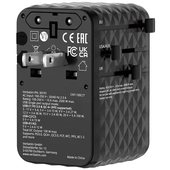 Verbatim Adaptor priza Adaptor priza Verbatim 30191 | 100W, Negru