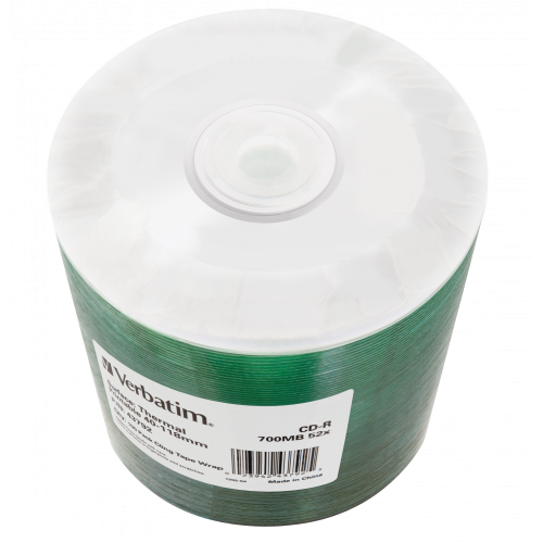 Verbatim CD-R 700MB Thermal Printable - No ID 100 Pack Wrap