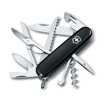 Victorinox Briceag multifuncțional Victorinox Huntsman 1.3713.3, negru, cu foarfecă și ferăstrău pentru lemn, 15 funcții