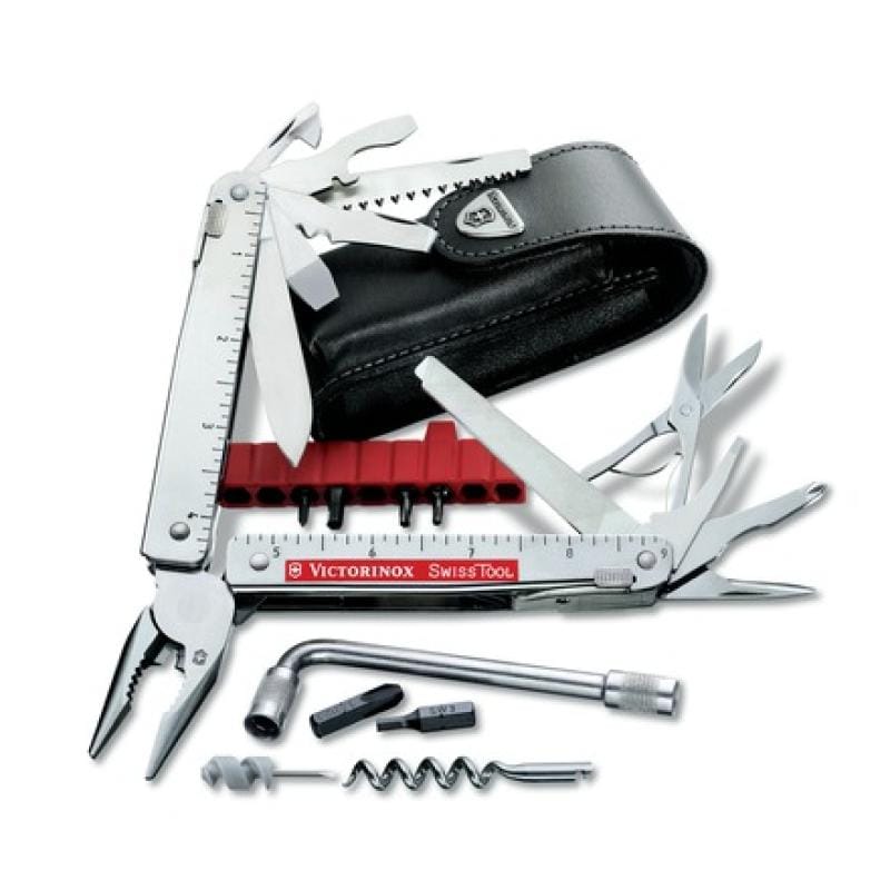 Victorinox Unealtă multifuncțională Victorinox SwissTool X Plus, 39 funcții, oțel inoxidabil argintiu, etui din piele inclus