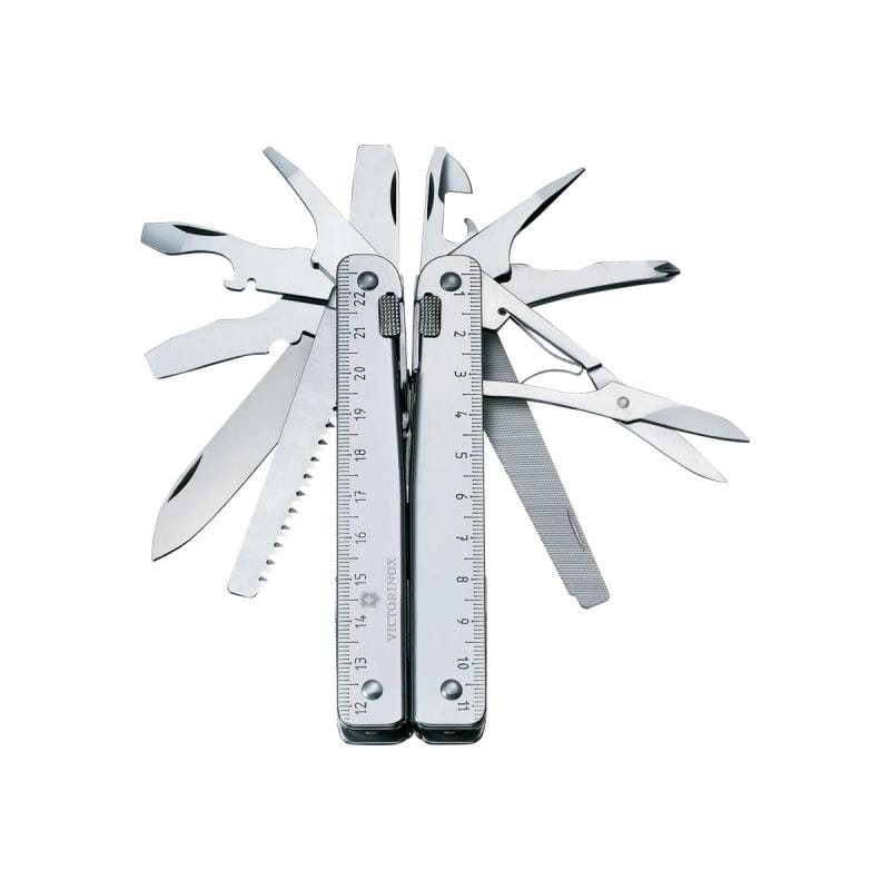 Victorinox Unealtă multifuncțională Victorinox SwissTool X Plus, 39 funcții, oțel inoxidabil argintiu, etui din piele inclus