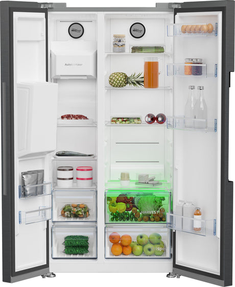 Beko Side by side Frigider Side by Side Beko GN162340XBRN | 571l, Clasa E, NoFrost, HarvestFresh