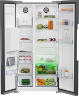 BEKO Side by Side Beko, 571l, Clasa E, NoFrost, HarvestFresh, Compresor ProSmart Inverter, Dispaly, Dozator apa, IceMaker, Dark Inox