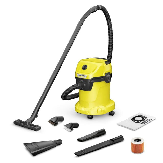 Karcher Aspirator Aspirator Karcher WD 3 V-17/6/20 CAR 1.628-115.0 | 1000W, Uscat/Umed, HEPA, Galben