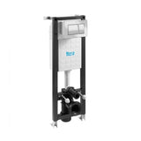 Roca Set 2 in 1 rezervor WC Roca, ECO FRAME SET K01 CHROME + PLATE K01 CHROME, cadru otel, incastrat, 1.13m, suporti perete, placa de actionare, crom