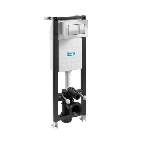 Roca Set 2 in 1 rezervor WC Roca, ECO FRAME SET K01 CHROME + PLATE K01 CHROME, cadru otel, incastrat, 1.13m, suporti perete, placa de actionare, crom