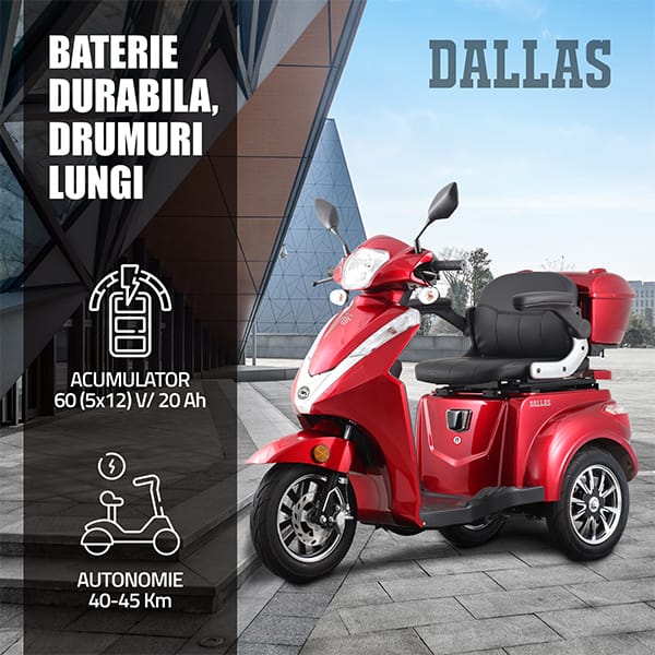 Samus Trotineta electrica Trotineta Electrica Samus Dallas-3R1-10T1000-60V20-Red | 1000W, 60V, 20Ah, Rosu