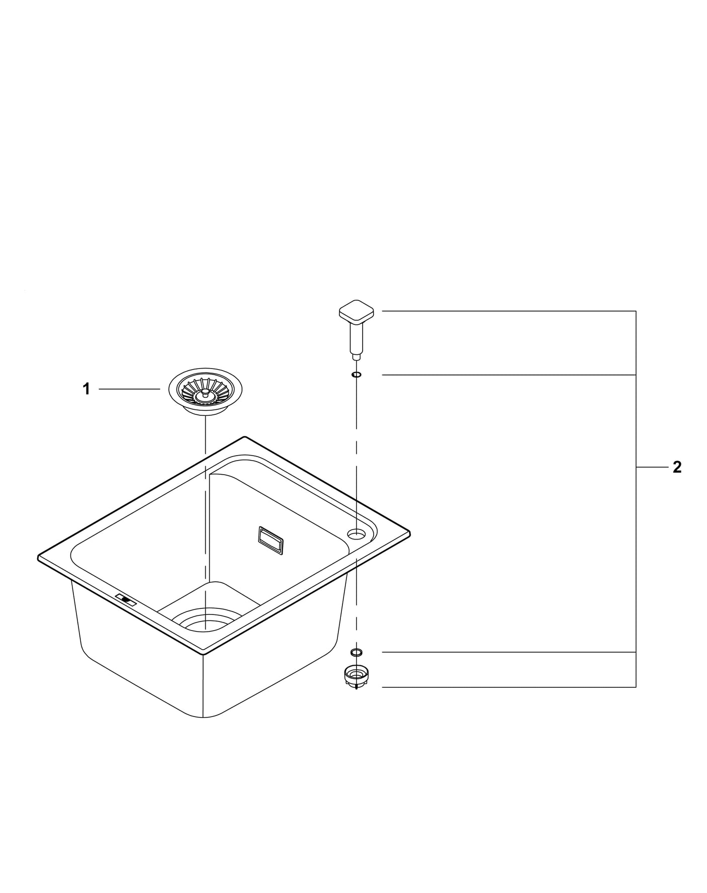 Grohe Chiuveta bucatarie Chiuveta Bucatarie Grohe K700 31650AP0 | 400x500mm, Granit, Montare Blat, Negru