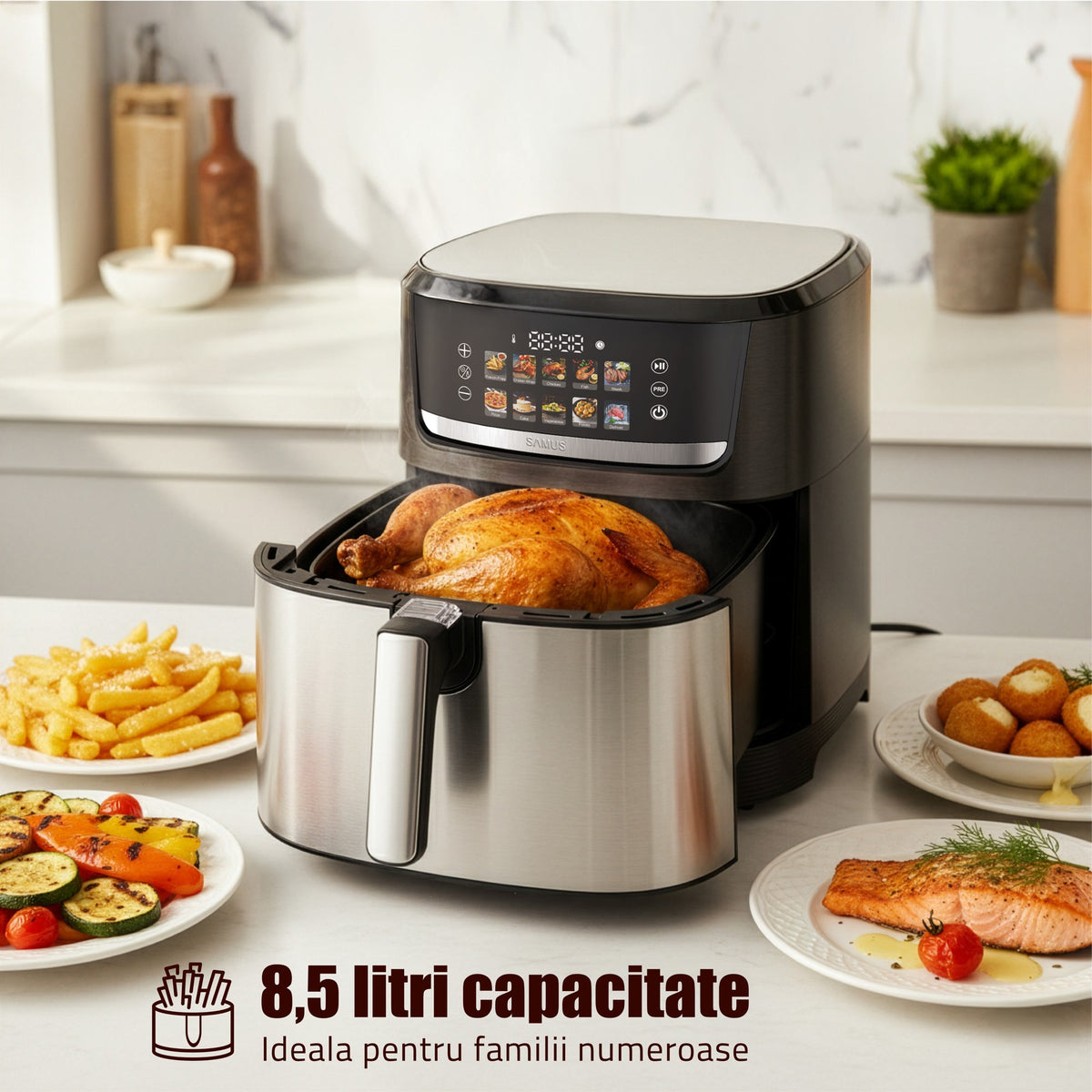 Air Fryer Samus AF8.5-S2000D | 2000W, 8.5L, Digital, Inox