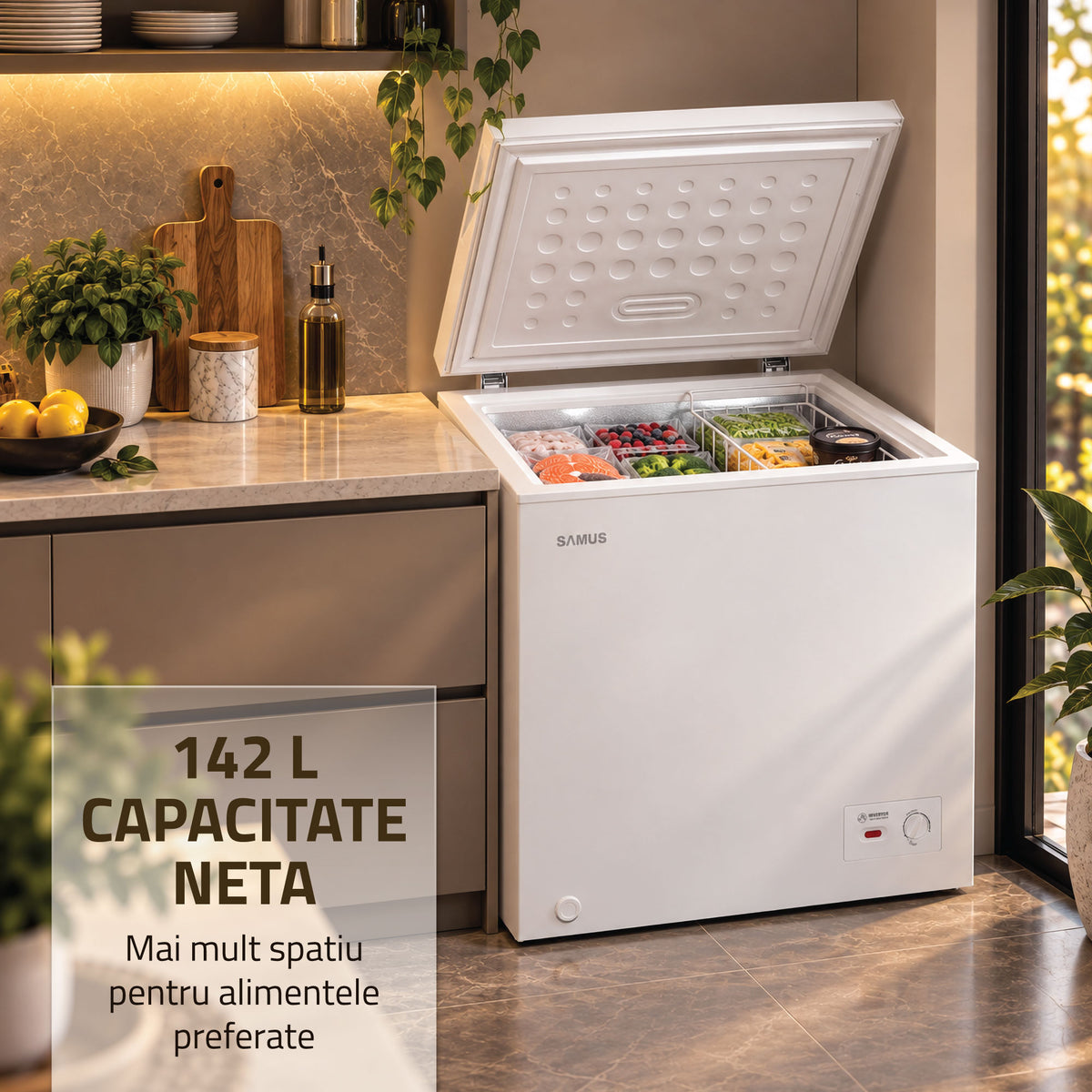 Lada Frigorifica Samus LS169IE | 142L, Clasa E, Alb, 70.5x55x85cm