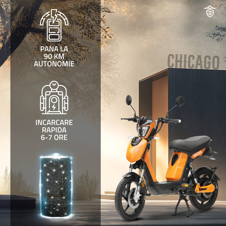 Samus Trotineta electrica Trotineta Electrica Samus Chicago-18T800-48V26-Orange | 48V, 800W, 26Ah, Portocaliu
