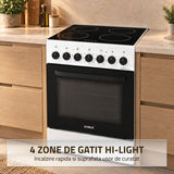 Samus Aragaz Aragaz Samus SM568VME WHITE | 4 Arzatoare, Gaz, Capac Sticla, Alb, 50x60x85cm