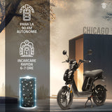 Scuter electric Samus Chicago-18T800-48V26-Black | 48V, Motor 800W, 26Ah, Viteza max.: 25 Km/h,Negru