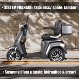 Triciclu Electric Samus Arizona-3R1-10T1000-60V20-Silver | 1000W, 60V20Ah, Argintiu