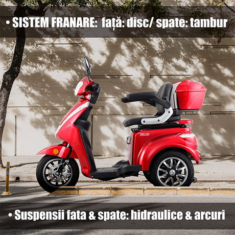 Samus Trotineta electrica Trotineta Electrica Samus Dallas-3R1-10T1000-60V20-Red | 1000W, 60V, 20Ah, Rosu