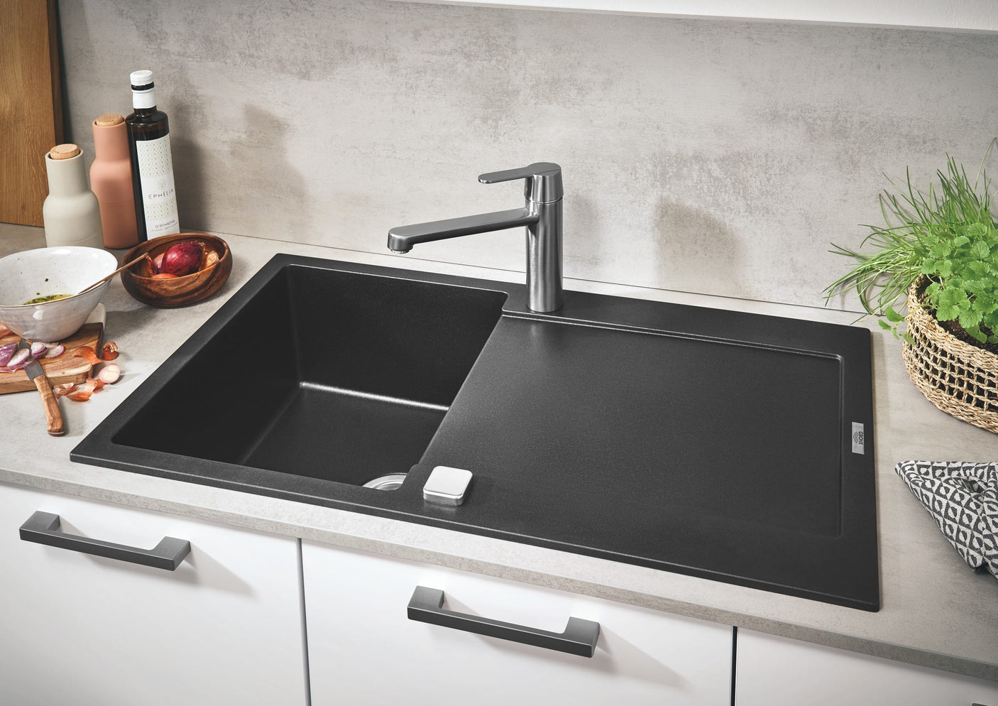 Grohe Chiuveta bucatarie Chiuveta Bucatarie Grohe 31644AP0 | 860x500mm, Granit Negru, Reversibil