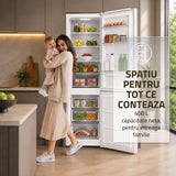 Combina Frigorifica Samus SCW540NFIE | 400L, No Frost, Clasa E, Inox, 60x68x186cm