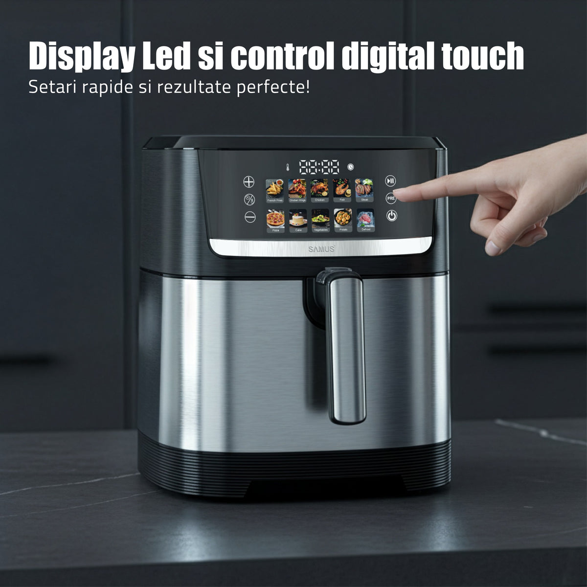 Air Fryer Samus AF8.5-S2000D | 2000W, 8.5L, Digital, Inox
