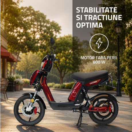 Trotineta Electrica Samus Chicago-18T800-48V26-Red | 48V, 800W, Autonomie 26km, Rosu