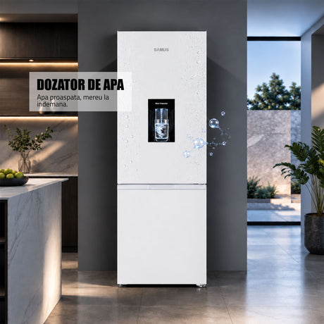 Combina Frigorifica Samus SCW517NFIDE | 324L, No Frost, Clasa E, Inox, 60x65x201cm