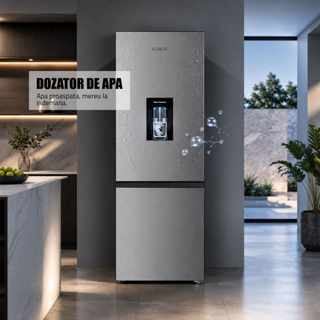 Combina Frigorifica Samus SCX517NFIDE | No Frost, Clasa E, Inox, 62.1x65x205cm