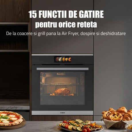 Samus Cuptor incorporabil Cuptor Incorporabil Samus SC634GDT15H | 74L, Electric, 17 Functii, Timer, 59.5x56.8x59.5cm