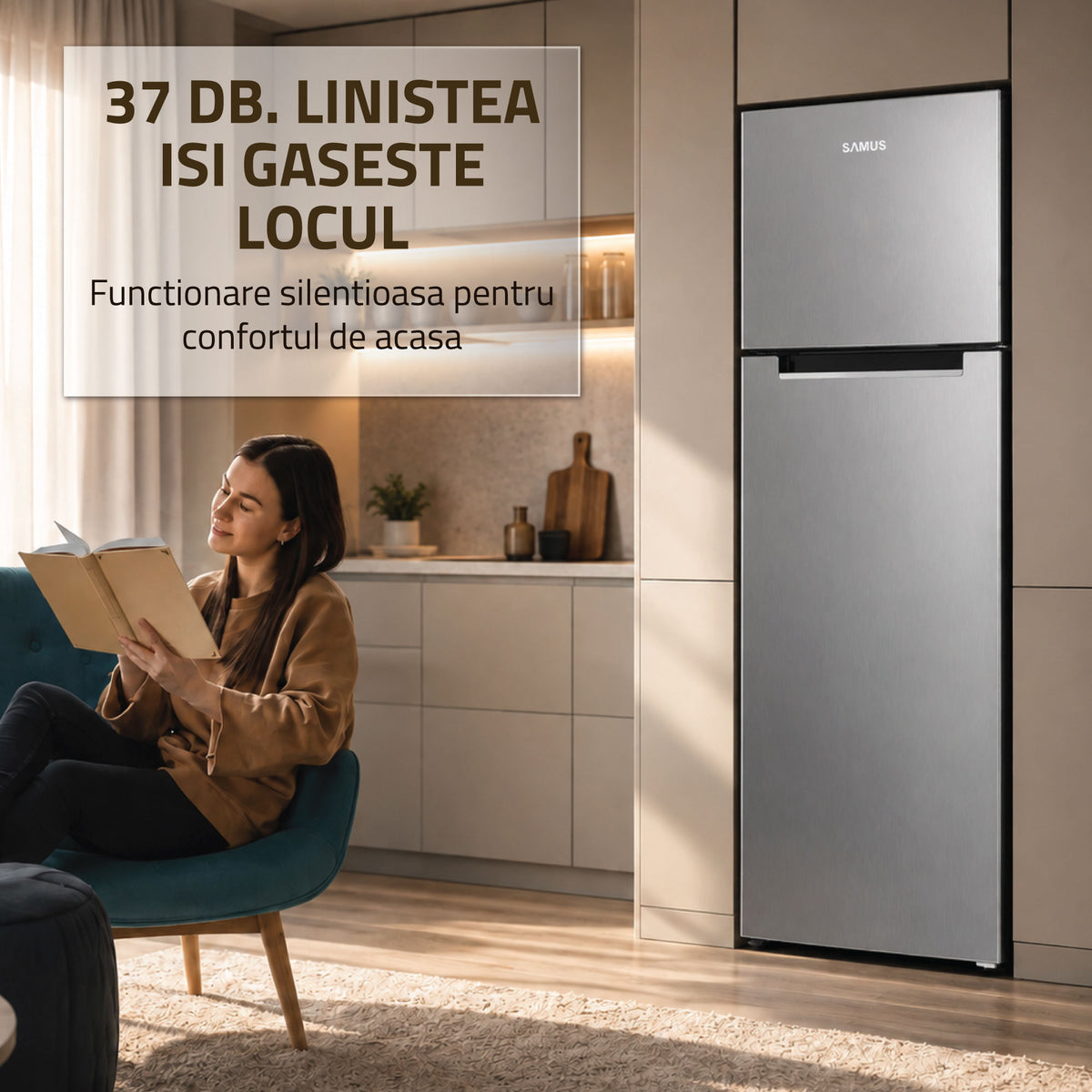 Frigider Samus SX466IE | 2 Usi, Clasa F, 304L, Static