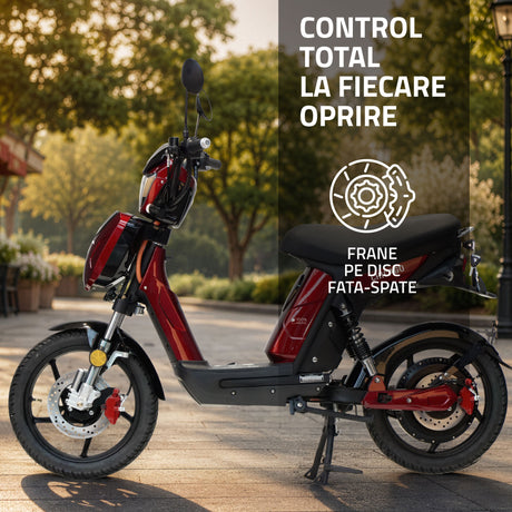Trotineta Electrica Samus Chicago-18T800-48V26-Red | 48V, 800W, Autonomie 26km, Rosu