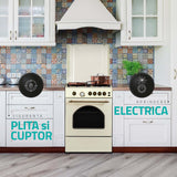 Aragaz Samus SR660G4C1 | 4 Arzatoare Gaz, 60cm, Cuptor Gaz, Alb, 60x60x85cm