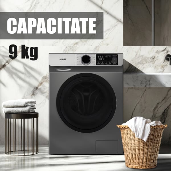 Samus Masina de spalat rufe Masina Spalat Rufe Samus WSNDI-9142DS | Clasa A, 9kg, 1400 RPM, Inverter