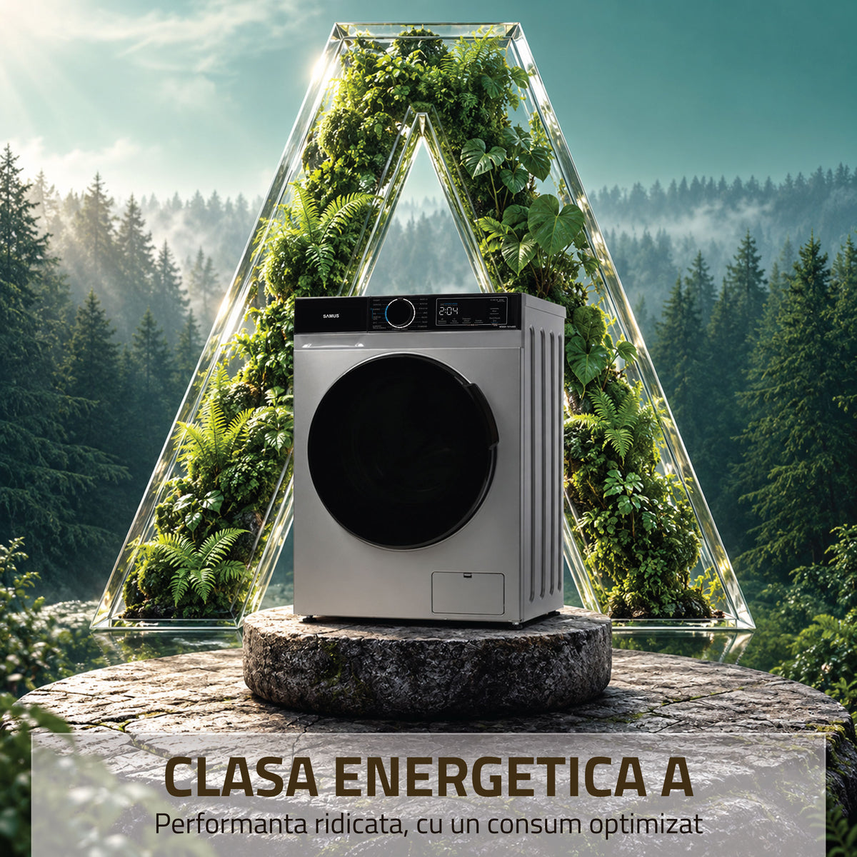 Masina de Spalat Rufe Samus WSADI-10149DS | 10kg, 1400RPM, Clasa A, 60x54x85cm - Etichetă energetică