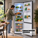 Combina Frigorifica Samus SCX517NFIDE | No Frost, Clasa E, Inox, 62.1x65x205cm