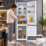 Combina Frigorifica Samus SCX358NFIE | 253L, No Frost, Clasa E, Negru, 57.7x62.2x188.5cm