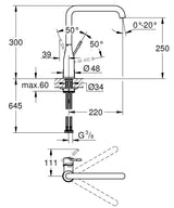 Grohe Baterie chiuveta Baterie Chiuveta Grohe 30269DA0 | Essence, Warm Sunset, Monocomanda, Pipa Inalta