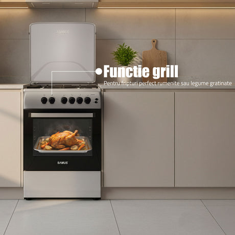 Aragaz SamusSM664XPGS1 | 70L, 60cm, Gri, 60x63.5x86cm
