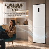 Combina Frigorifica Samus SCW540NFIE | 400L, No Frost, Clasa E, Inox, 60x68x186cm