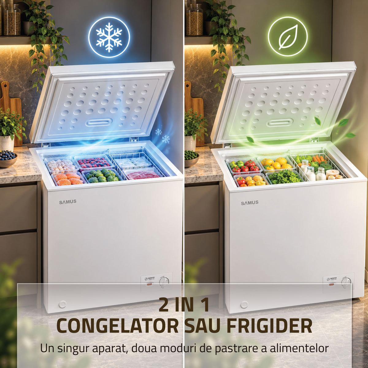 Lada Frigorifica Samus LS169IE | 142L, Clasa E, Alb, 70.5x55x85cm
