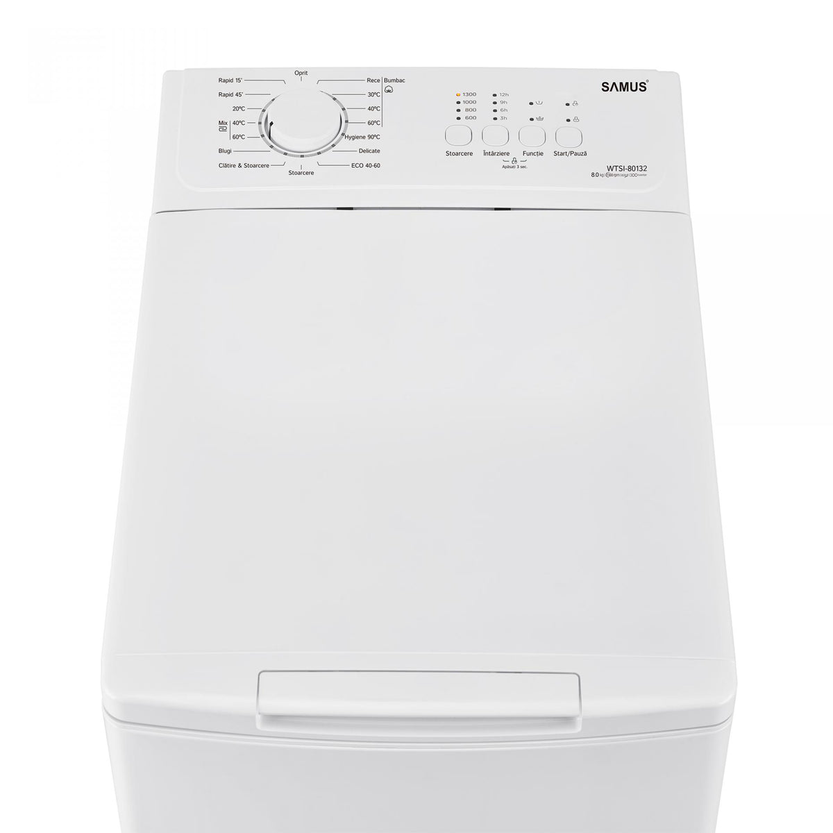 Masina Spalat Rufe Verticala Samus WTSI-80132 | 8kg, 1300 RPM, Inverter