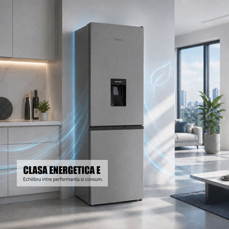 Combina Frigorifica Samus SCX517NFIDE | No Frost, Clasa E, Inox, 62.1x65x205cm - Etichetă energetică