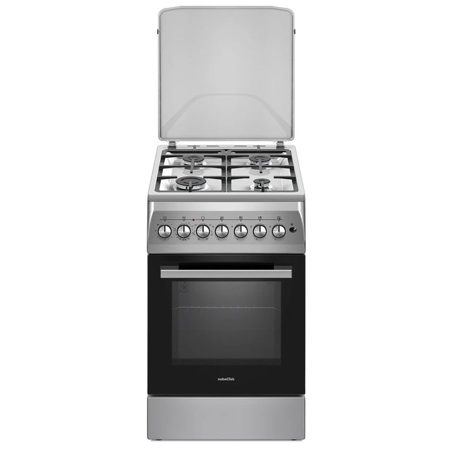 NobeLTek Cooking Aragaz Aragaz Nobeltek NLT 5604IX/FE1 | 50x60cm, Gaz + Electric, Ventilator, Inox, 50x60x85cm