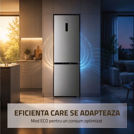 Combina Frigorifica Samus SCX540NFIE | No Frost, Clasa E, Inox, 60x68x186cm