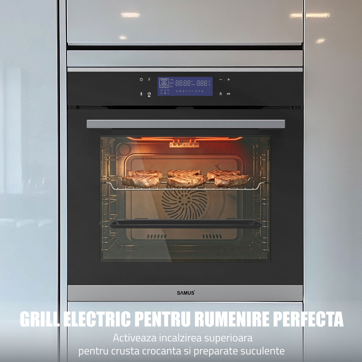 Cuptor Incorporabil Samus SC632GDT13 | 65L, Grill, Timer, Clasa A, 59.5x56.8x59.5cm