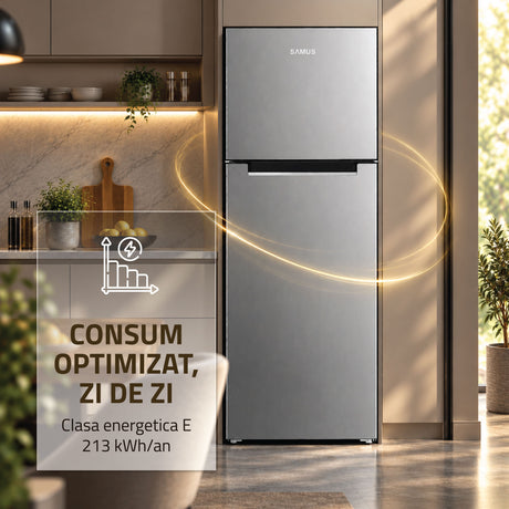 Frigider Samus SX466IE | 2 Usi, Clasa F, 304L, Static - Etichetă energetică