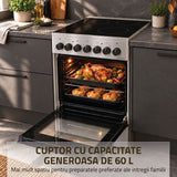 Samus Aragaz Aragaz Samus SM668VME INOX | 60cm, 4 Arzatoare Gaz, Cuptor Electric, 60x60x85cm