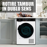 Uscator de Rufe Samus SADP-835 | 8kg, Pompa de Caldura, 15 Programe, Clasa D, Alb, 59.5x60x84.5cm