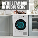 Uscator de Rufe Samus SGDP-824 | 8kg, Pompa de Caldura, 16 Programe, Clasa E, Alb, 60x60x85cm
